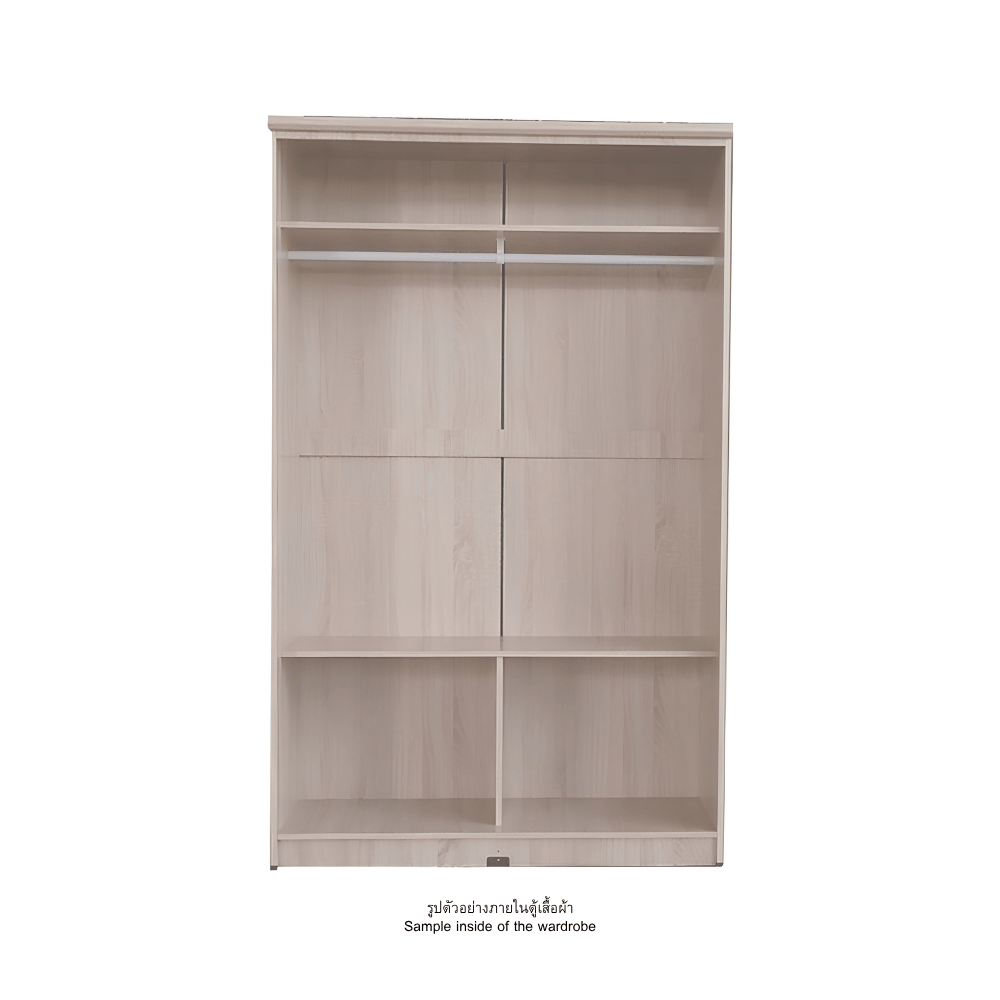 ตู้เสื้อผ้า 2 บานเปิด WISDOM DESIGN FURNITURE รุ่น WR403 120 ซม. สีไม้สัก_2